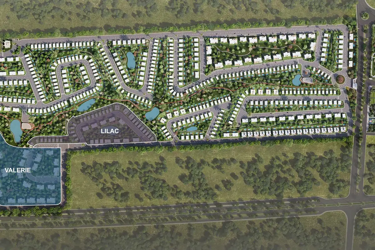 Masterplan overview of Hillage at Azha West Sheikh Zayed